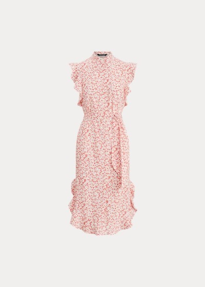 Vestido Ralph Lauren Floral Ruffled Crepe Mulher 71530-LDBA